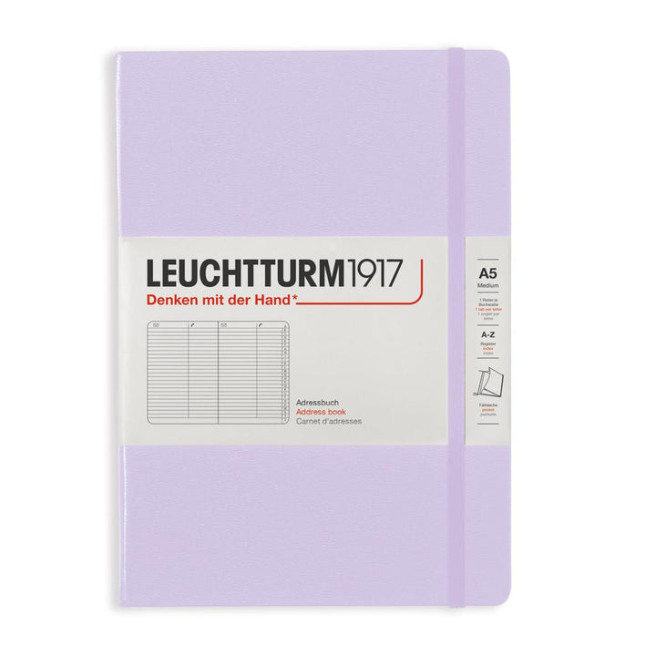 LEUCHTTURM1917 370359 Adressbuch Medium (A5), Hardcover, Lilac Lilac Medium (A5), Lilac Medium (A5)