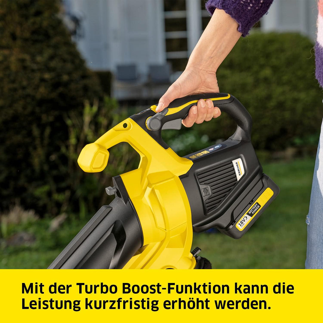 Kärcher 18 V Akku-Laubbläser und Laubsauger BLV 18-200 Battery, mit Mulchfunktion, Luftgeschwindigke