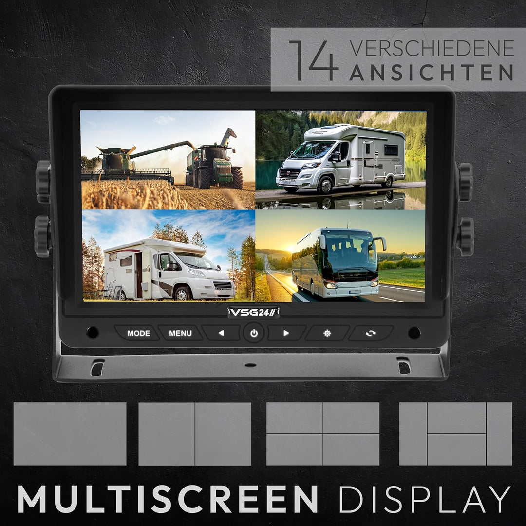 VSG24 Vision AI PRO 7" Rückfahrkamera Set mit KI-Assistent, Personenerkennung & akustischer Warnung