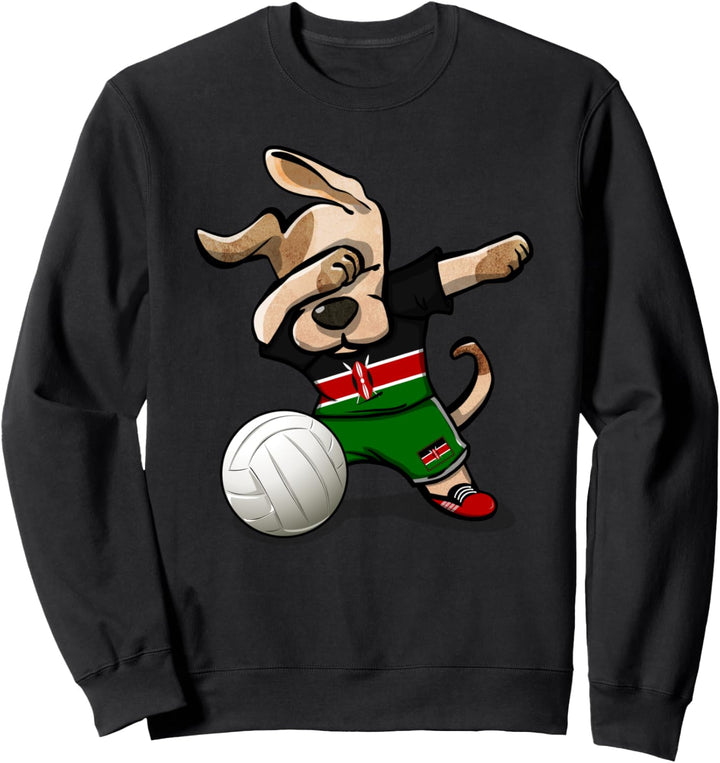 Lustiger Tupfender Hund Kenia Volleyball Kenianische Flagge Sweatshirt