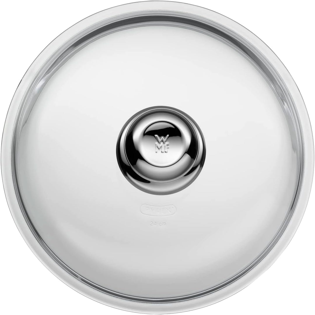 WMF Glas-Pfannendeckel 24 cm, Deckel für 24er Pfannen, Deckel mit Metallknauf, hitzebeständiges Glas