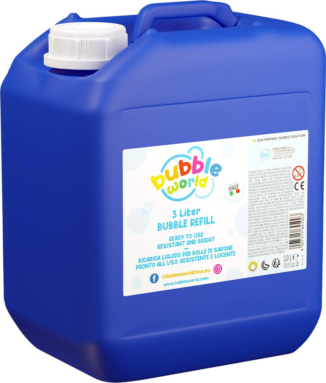 Bubble World 103.833000 Nachfüllpackung für Seifenblasen, durchsichtig, 3 L, 3 L