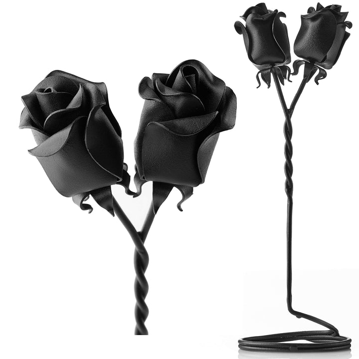 IK Style Freistehende schwarze Eisen-Rosen, die für immer miteinander verflochten sind, einzigartige