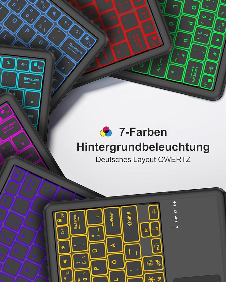 Hülle mit Deutscher QWERTZ-Tastatur für Samsung Galaxy Tab S10 Plus 12,4 Zoll (2024), S9 Plus (2023)