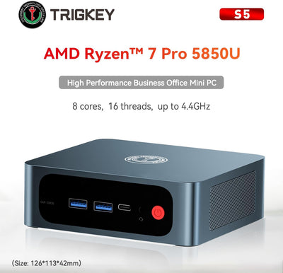 TRIGKEY Mini PC 5800H (bis zu 4,5 GHz) Gaming Mini PC AMD Ryzen 7 32 GB DDR4 1 TB NVME SSD Triple Di