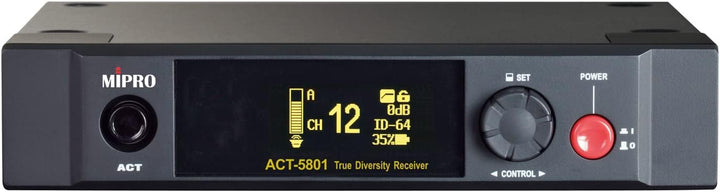 Mipro ACT-5801 Digitaler Drahtloser 1-Kanalempfänger 5,8 GHz + MT-58 Anstecksender für Instrumente