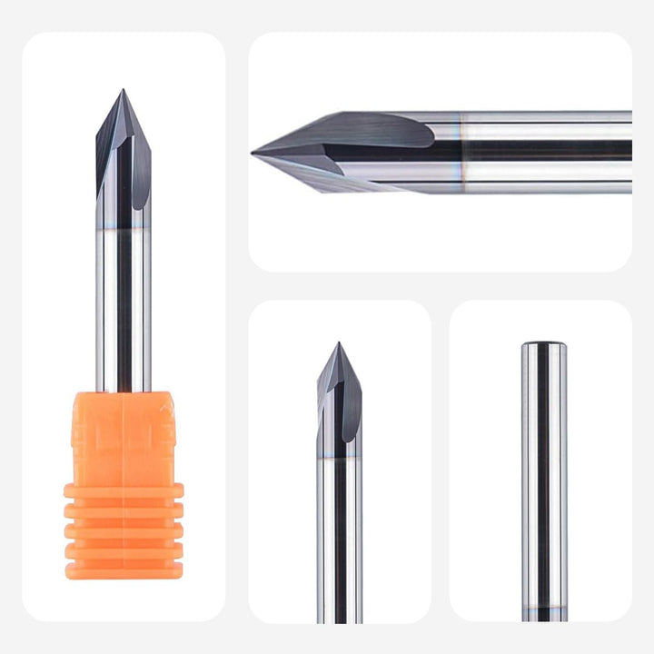 SpeTool Fasenfräser Gravierfräser 3 Flöten V Nutfräser 6mm Schaft 60 Grad VHM Gravierstichel Schaftf
