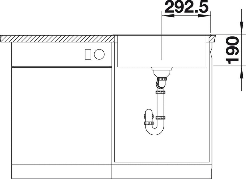 BLANCO LEGRA 6 | SILGRANIT weiss | Einbauart: Einbau von Oben | ohne Ablauffernbedienung | 60er Unte