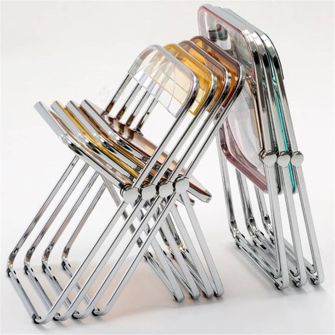 homewell Esszimmerstühle 1er Set, Alek-Klappstühle mit Chromrahmen Stilvoll, Luxus Transparenter Kla