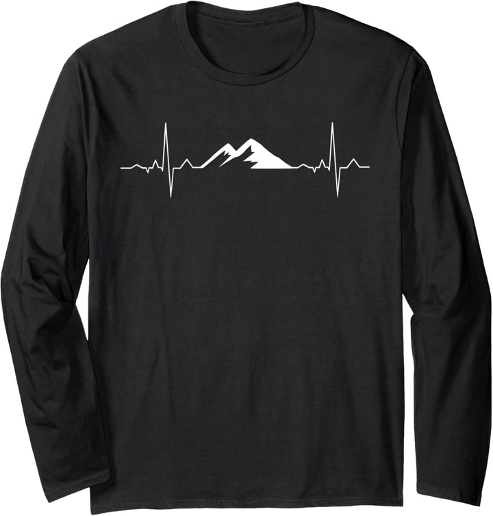 Heartbeat Berge Design Langarmshirt
