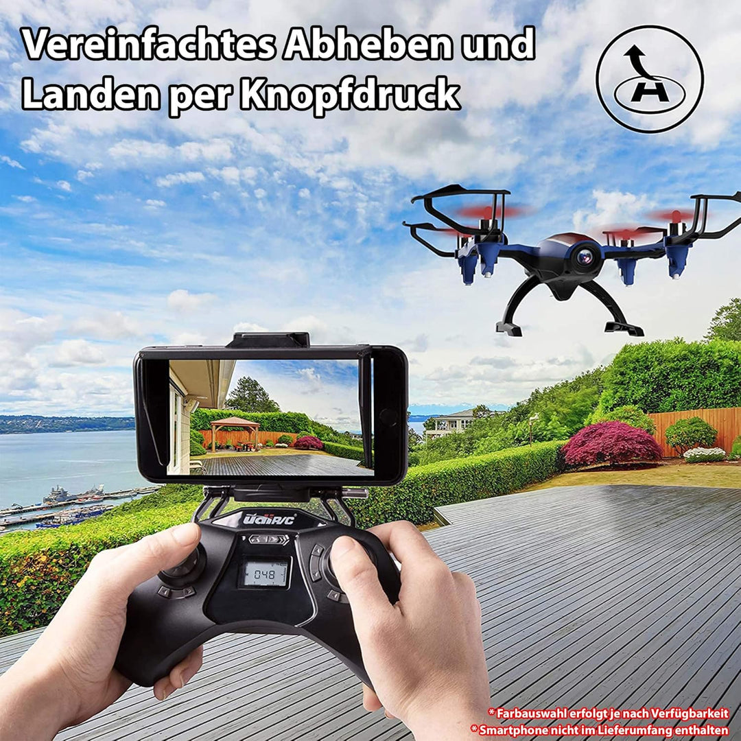 RC ferngesteuerte FPV WiFi 120° Weitwinkel HD-Kamera Drohne, Quadcopter m. 360° Flip, Höhenhalte-Mod