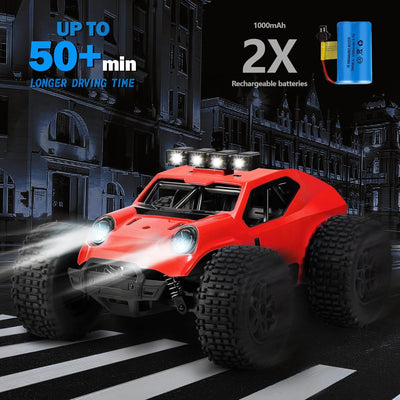 Kizeefun Ferngesteuertes Auto, 2.4Ghz 1/20 RC Auto Geländewagen 20 km/h Alle Gelände, Elektrisches S