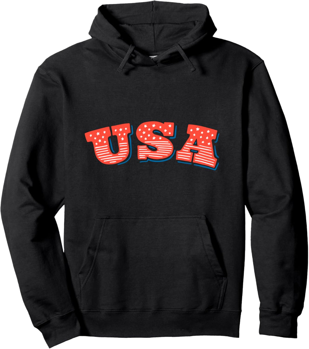 USA Motiv, Vintage Amerika Flagge Design Pullover Hoodie