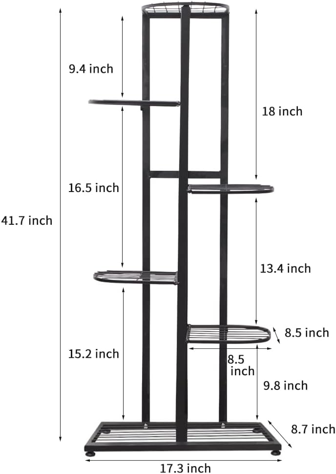 Cre Cra Blumenständer Metall mit 6 Ebenen,Blumentreppe Modern Pflanzentreppe für innen und aussen Ga