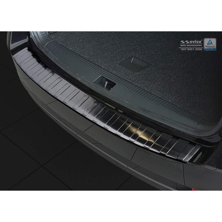 Avisa Schwarz Edelstahl Heckstossstangenschutz kompatibel mit Skoda Octavia III Kombi Facelift 2017-