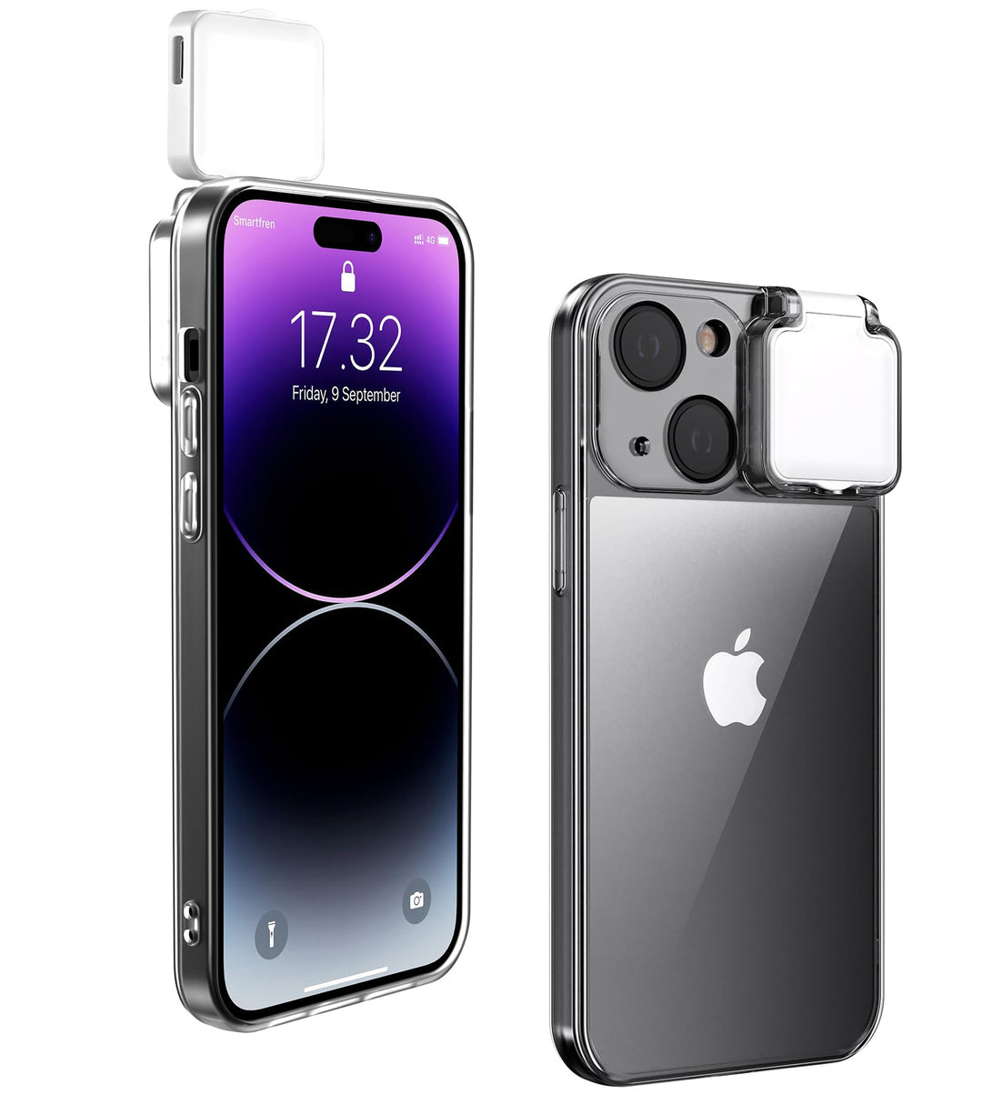 Selfie-Licht für iPhone 14 Plus, beleuchtete Blitzbeleuchtung, Selfie-Hülle, wiederaufladbar, LED, k