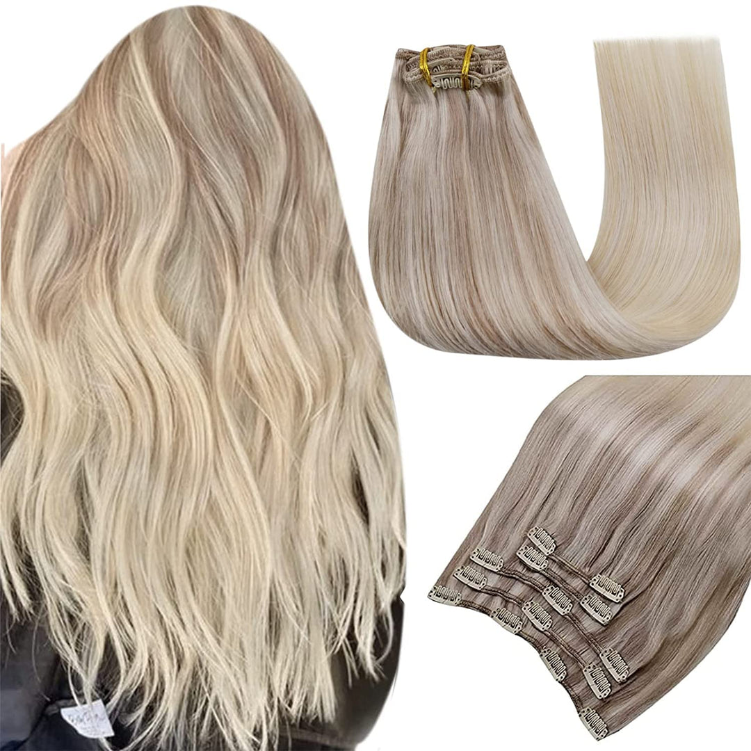 Easyouth Clip in Extensions Echthaar Remy Echthaar Clip in Extensions Ombre Clip in Echthaar Extensi