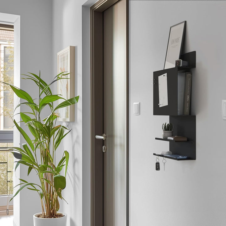 byde Wandorganizer Hepe aus Stahlstruktur. 30 x 9 x 49 cm 3-in-1 Wandregal mit Magnettafel und Magne