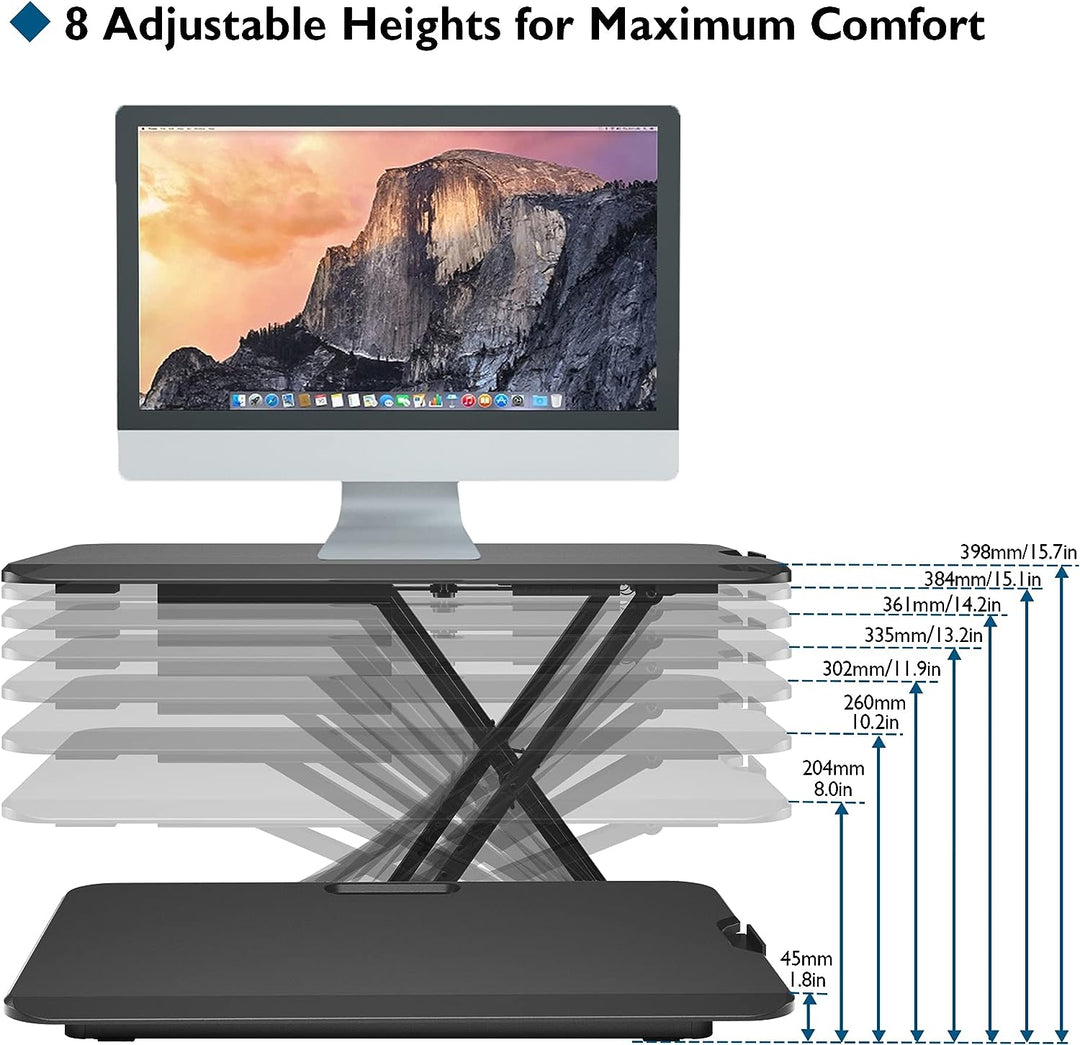 BONTEC Steh-Sitz Schreibtisch Steharbeitsplatz Stehpult Standtisch Ergonomische Höhenverstellbar für