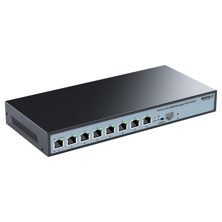 8 Port 2.5G Web Managed PoE Switch 120W|1X 10G SFP+&4 x 2.5GBase-T PoE Ports, Max 90W PoE Output, IE