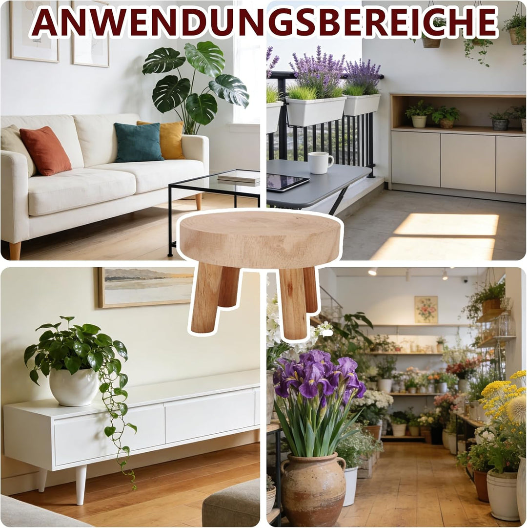Pflanzenständer Holz,Generisch Blumenhocker Holz,Holzhocker Als Ausstellungsständer, Pflanzenstützen