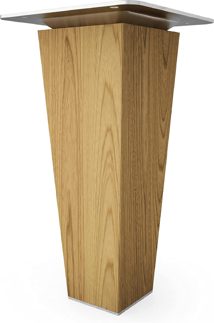 Sossai® Holz-Tischbeine - Clif Square | Öl-Finish | Höhe: 12 cm | HMF3 | eckig, konisch (gerade Ausf