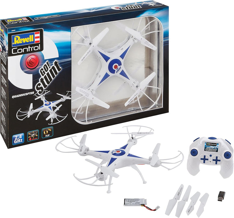 Revell Control Quadrocopter Go! Stunt I 6-Axis-Gyro I Geschwindigkeitsstufen und Flip-Funktion I Hea