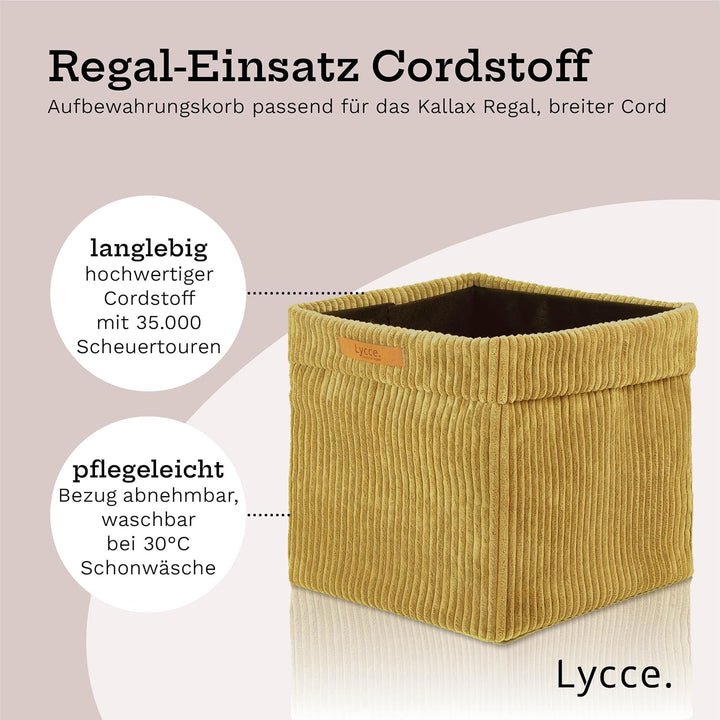 Kallax Boxen Cord 2er Set| Kallax Einsatz 33 x 33 x H31 cm | Aufbewahrungsbox mit entfernbarem Cord-