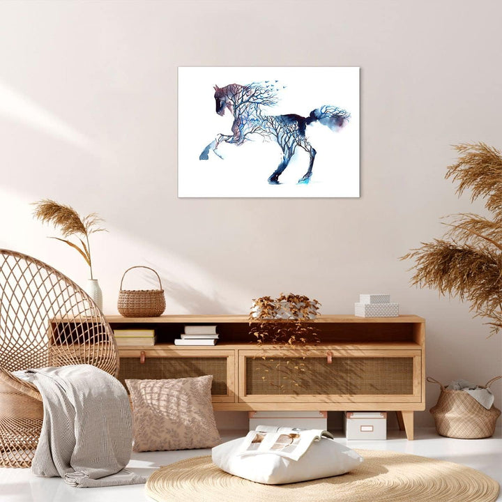 Bilder auf Leinwand natur malen schön Hengst Leinwandbild 70x50cm Wandbilder Dekoration Wohnzimmer S