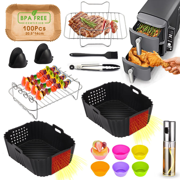 119PCS Ninja Heissluftfritteuse Zubehör, Ninja Air fryer Zubehör für Ninja Double Stack XL SL400EU 9