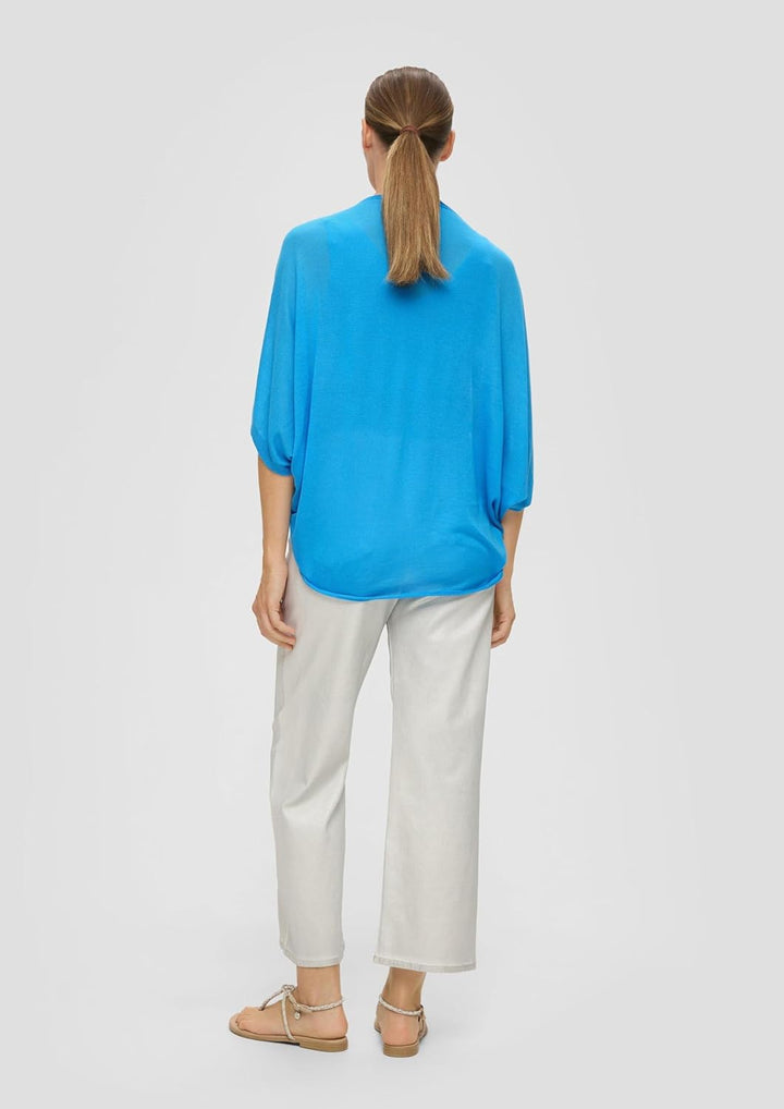s.Oliver BLACK LABEL Damen Poncho Einheitsgrösse BLUE GREEN 6430, Einheitsgrösse BLUE GREEN 6430