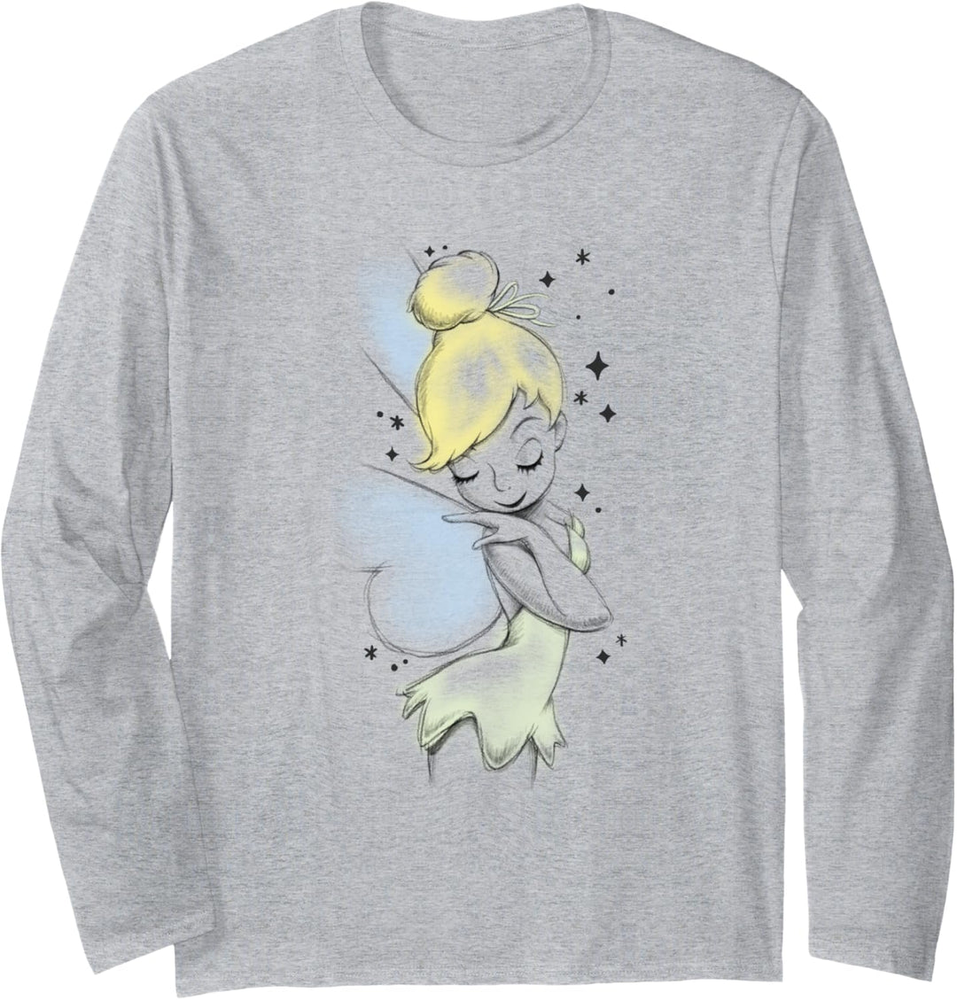 Disney Peter Pan Tinkerbell Airbrush Style Sketch Langarmshirt