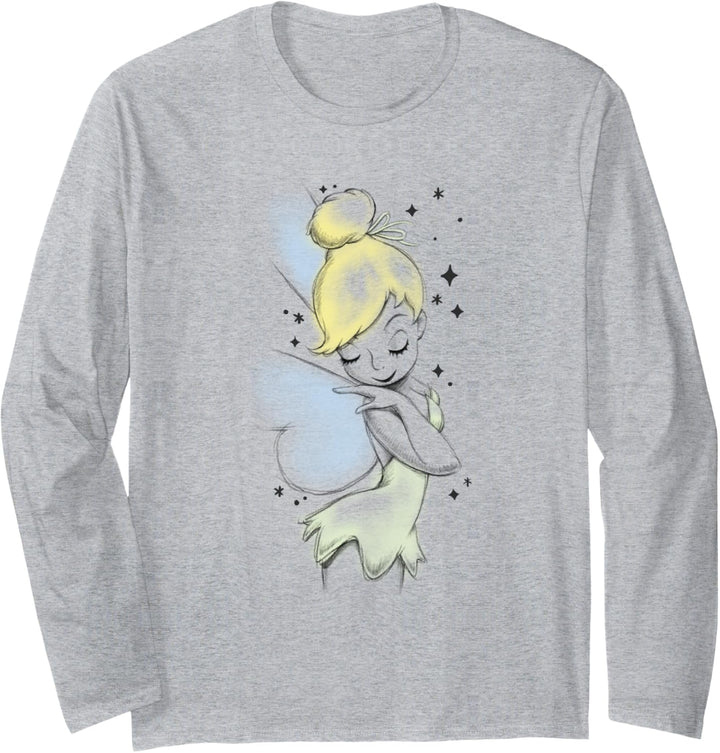 Disney Peter Pan Tinkerbell Airbrush Style Sketch Langarmshirt