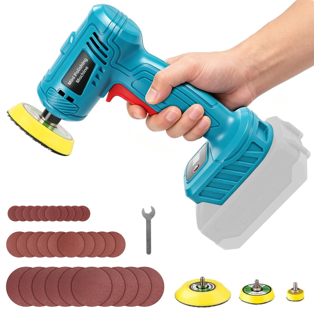 Mini Akku Poliermaschine Kompatibel mit Makita 18V Bürstenlos | Kompakter Exzenterschleifer zum Schl