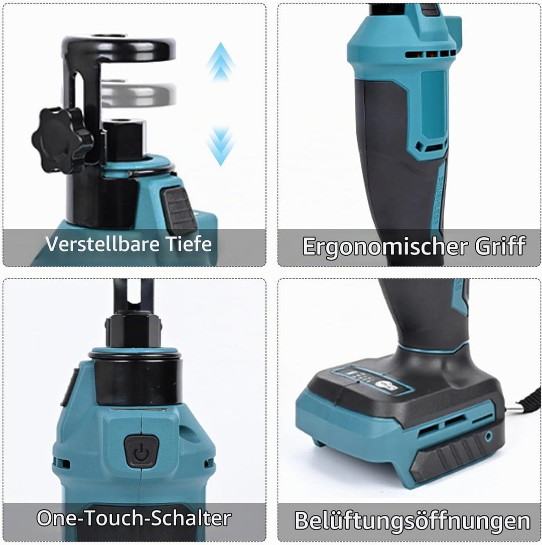 Akku Rotationsschneider Kompatibel mit Makita 18V Akku, 30000 U/min Kabelloses Bürstenloses Hand Rot
