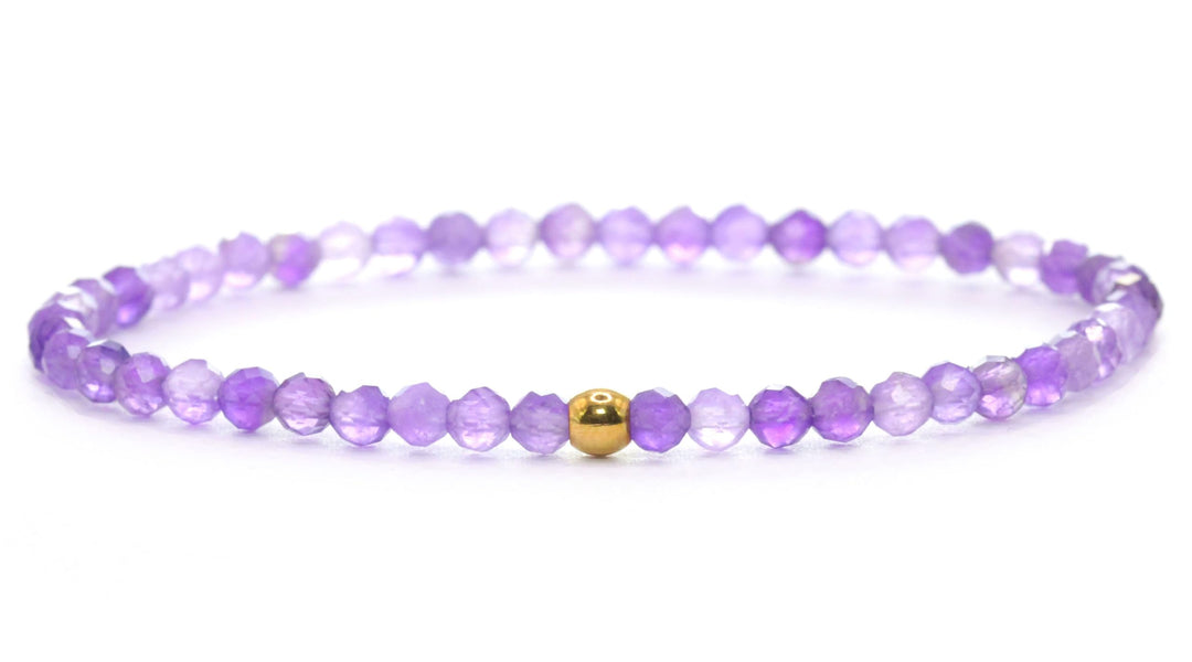 Echtes Edelstein Armband mit facettierten 3mm Perlen - verschiedene Längen - Heilstein Schutzstein E