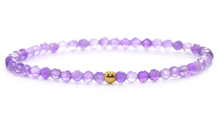 Echtes Edelstein Armband mit facettierten 3mm Perlen - verschiedene Längen - Heilstein Schutzstein E
