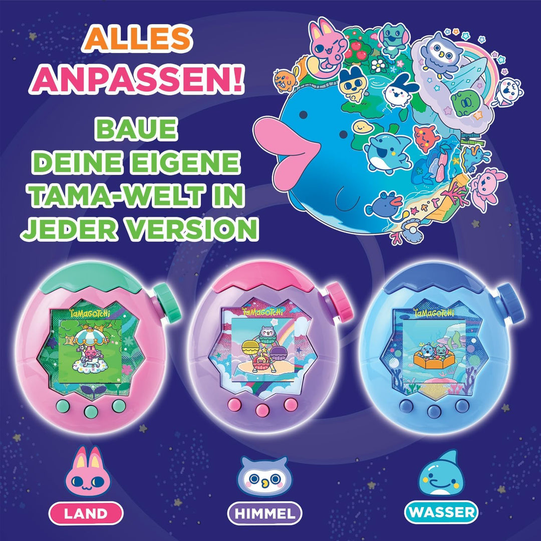 Bandai - Tamagotchi Paradise Himmel - Virtuelles Haustier zum Aufziehen - Tamagotchi mit Zoom-Drehra