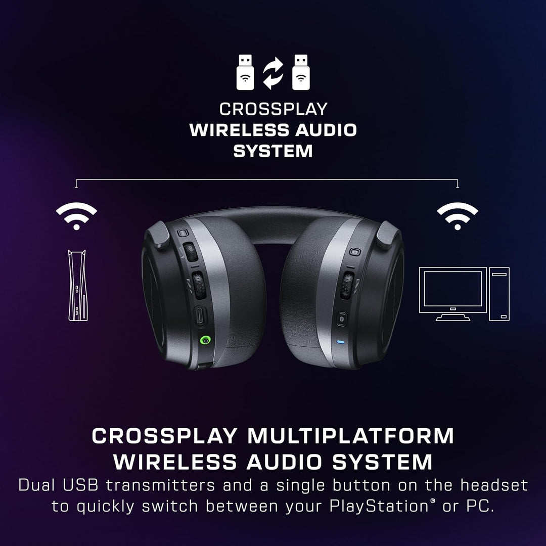 Turtle Beach Stealth 700 Kabelloses Multiplattform-Headset für PS5, PS4, PC und Mobilgeräte, Schwarz