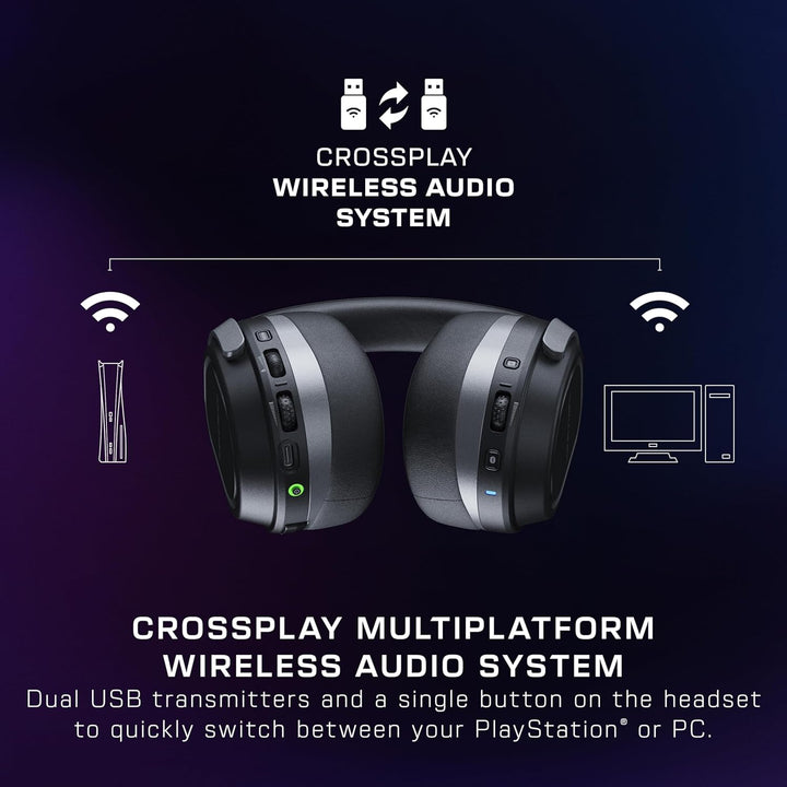 Turtle Beach Stealth 700 Kabelloses Multiplattform-Headset für PS5, PS4, PC und Mobilgeräte, Schwarz