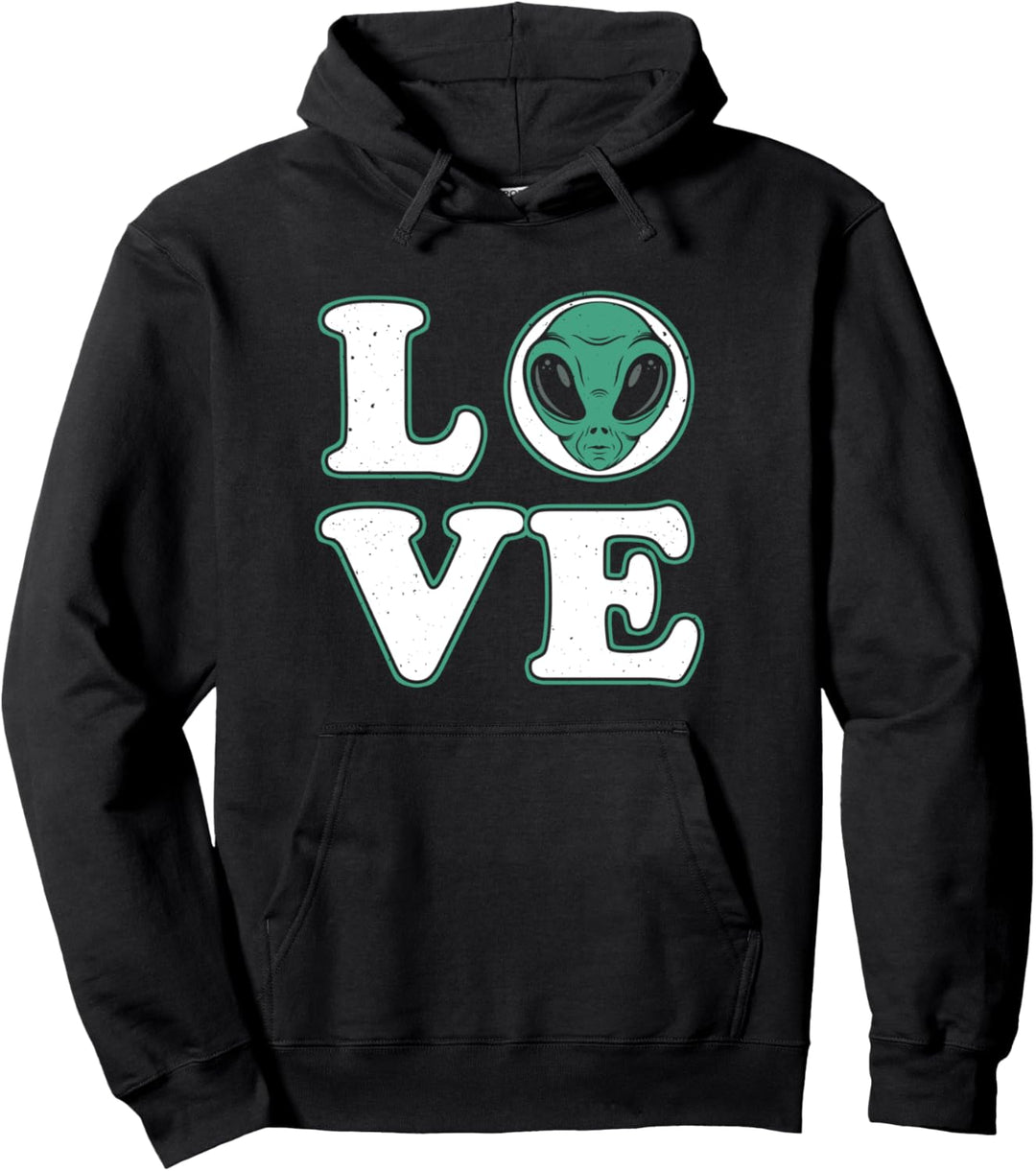 Liebe Alien Ufo Galaxie Universum Love Weltall Geschenk Pullover Hoodie