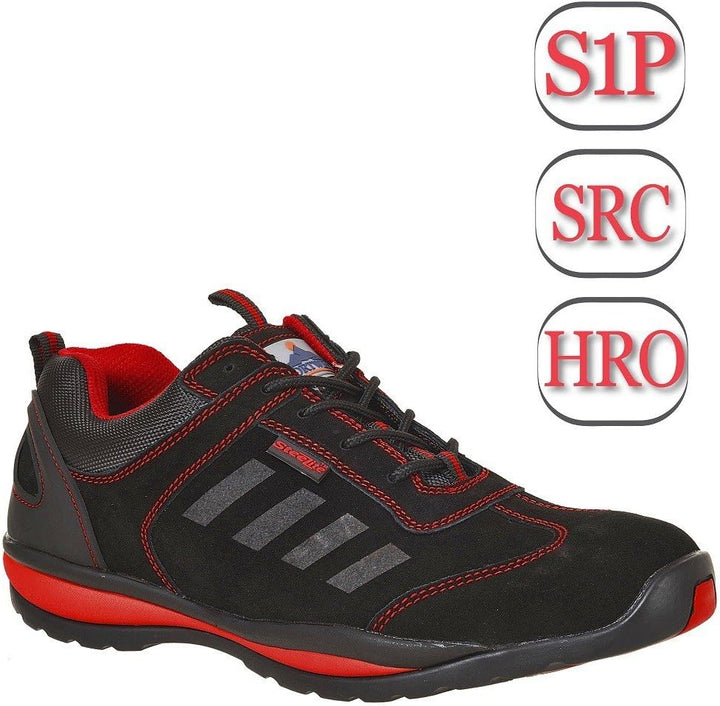 Portwest Steelite Lusum Sicherheits-Trainer S1P HRO, Grösse: 46, Farbe: Rot, FW34RER46 46 EU Rot, 46