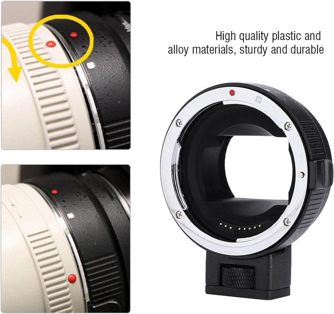 Qiilu Kameraobjektivadapter, Professioneller Autofokus EF-NEX II-Adapter für Canon EF/EF-S-Objektiv