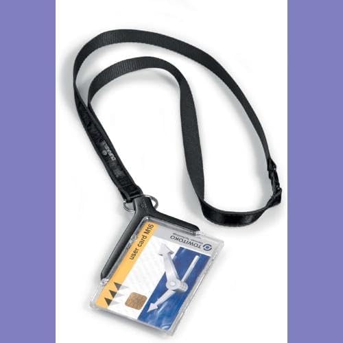 Durable Pass-Halter De-Luxe (mit Textilband, Textillband) Packung à 10 Stück, schwarz, 820758 Für 1