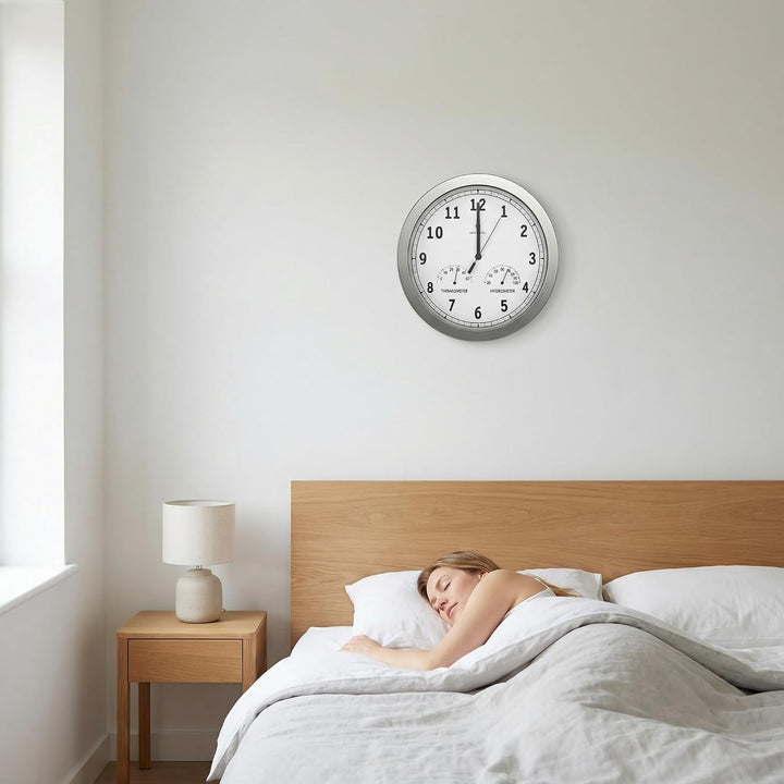 bonVIVO Funk Wanduhr ohne Tickgeräusche - Grosse Küchenuhr - Funkuhr für Wand in Bad, Büro, Home Off