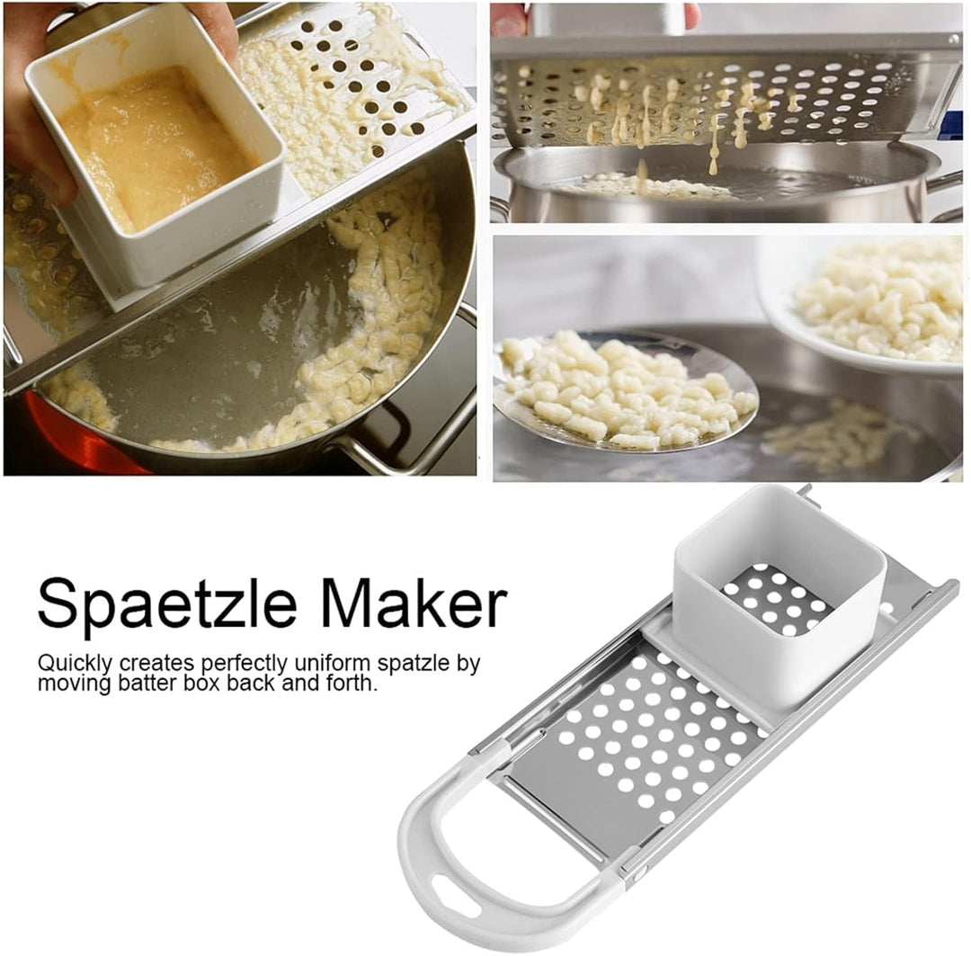 Spätzle Maker 2 Stück, Edelstahl Spätzle Nudel Maker mit bequemem Griff Deutsches Nudelpresswerkzeug