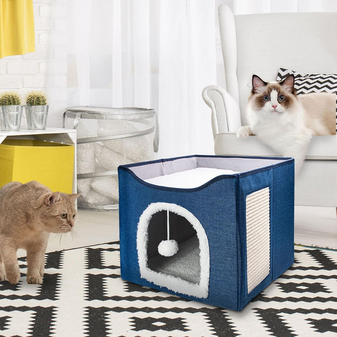 FURRYPAWS Katzenhöhle - Gemütliches Katzenhaus für drinnen und draussen, Ideal als Katzenhaus Indoor