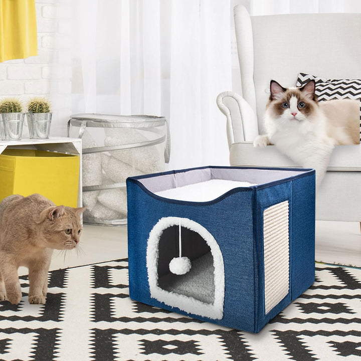 FURRYPAWS Katzenhöhle - Gemütliches Katzenhaus für drinnen und draussen, Ideal als Katzenhaus Indoor