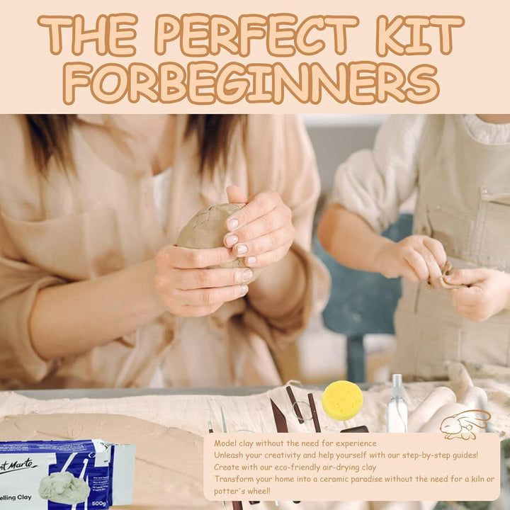 Surple Ton Töpferset für zu Hause für Anfänger Kinder & Erwachsene, Töpferset & Keramik DIY StarterK