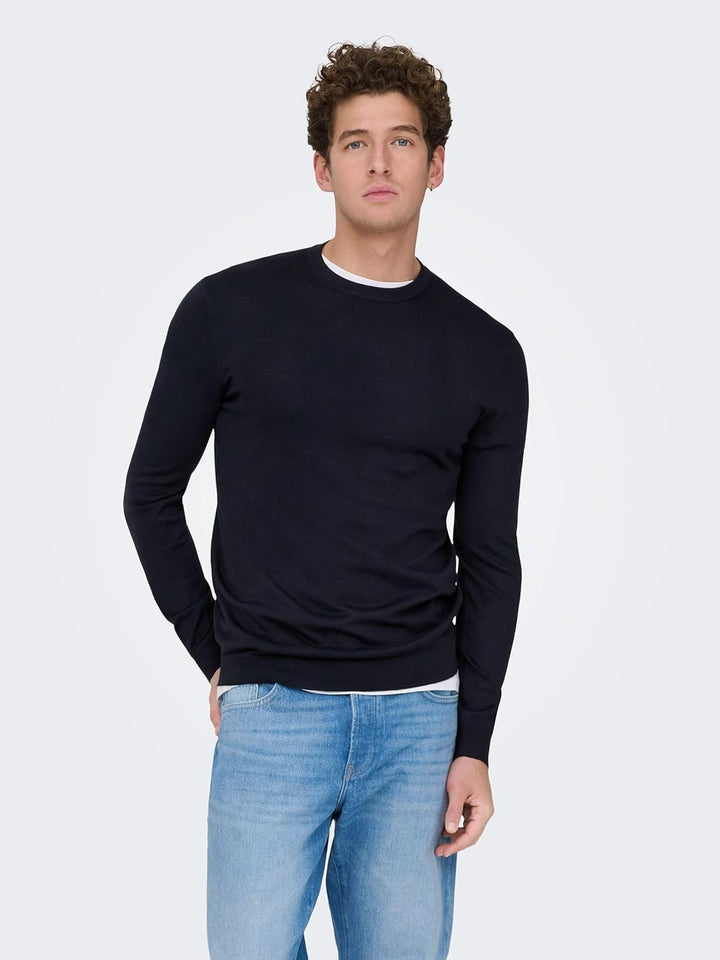 ONLY & SONS Male Strickpullover ONSWYLER Pullover, XS Dark Navy